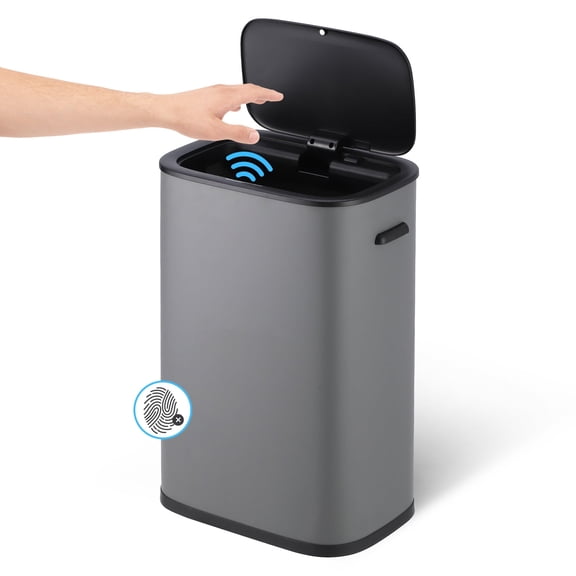 Senfot 14.6 Gallon Automatic Trash Can with Lid, Smart Motion Sensor Bin for Bedroom, Bathroom, Kitchen, Office