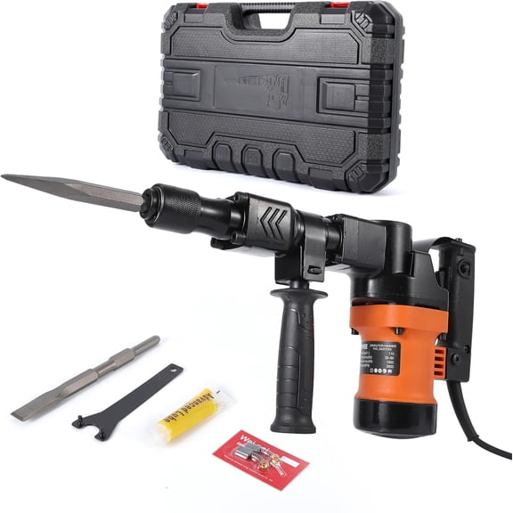 Senfot 1400W Electric Demolition Hammer- Aluminum Housing with Pure Copper Motor- Heavy Duty Jacks Includes 2 Drill Bits for Concrete Breaking