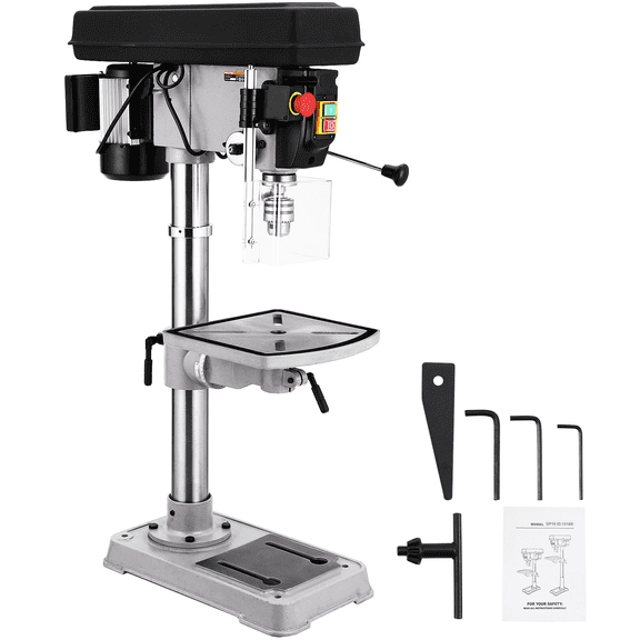 Senfot 15 Inch Benchtop Drill Press- Copper Wire Motor Built-in Power Cut Shield- High Stability Large Drill Press for Daily Processing