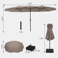 thumbnail image 1 of Senfot 15FT Extra Large Patio Umbrella with Base Double-Sided Market Umbrella Crank Handle UV Protected for Garden Backyard Poolside, 1 of 9