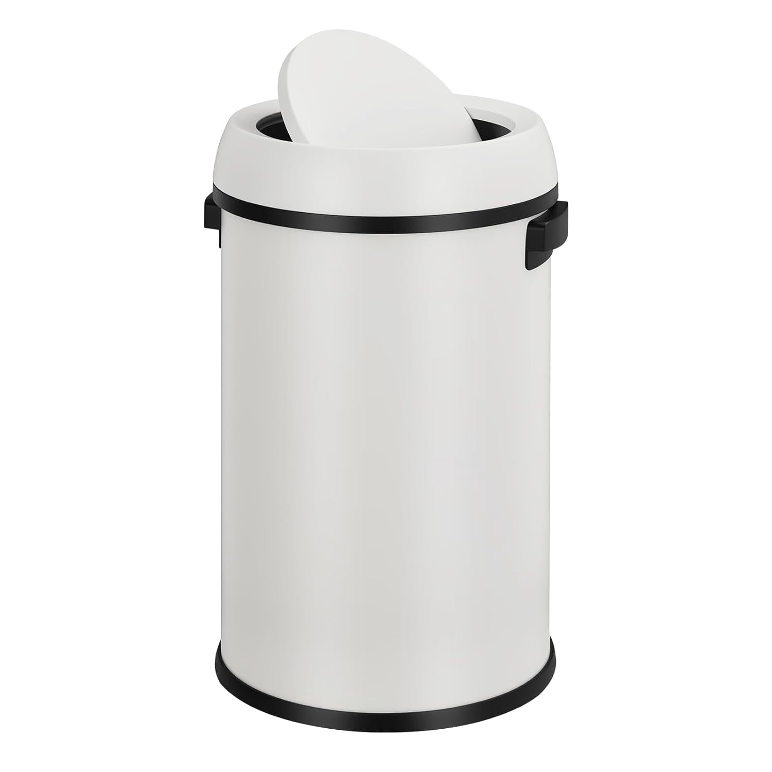 Senfot 17 Gallon Stainless Steel Round Trash Can with Swing Lid ...