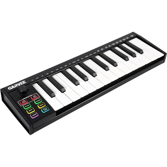 Senfot 25-Key USB MIDI Keyboard Controller with 8 Drum Pads, OLED Display, DAW Integration, Beat Making & Music Production Tool, Compact & Portable