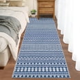 thumbnail image 1 of Senfot 2x6 Large Geometric Bohemian Area Rug Machine Washable Farmhouse Accent Throw Carpet Non-Slip for Living Room Bedroom Hallway Blue, 1 of 8