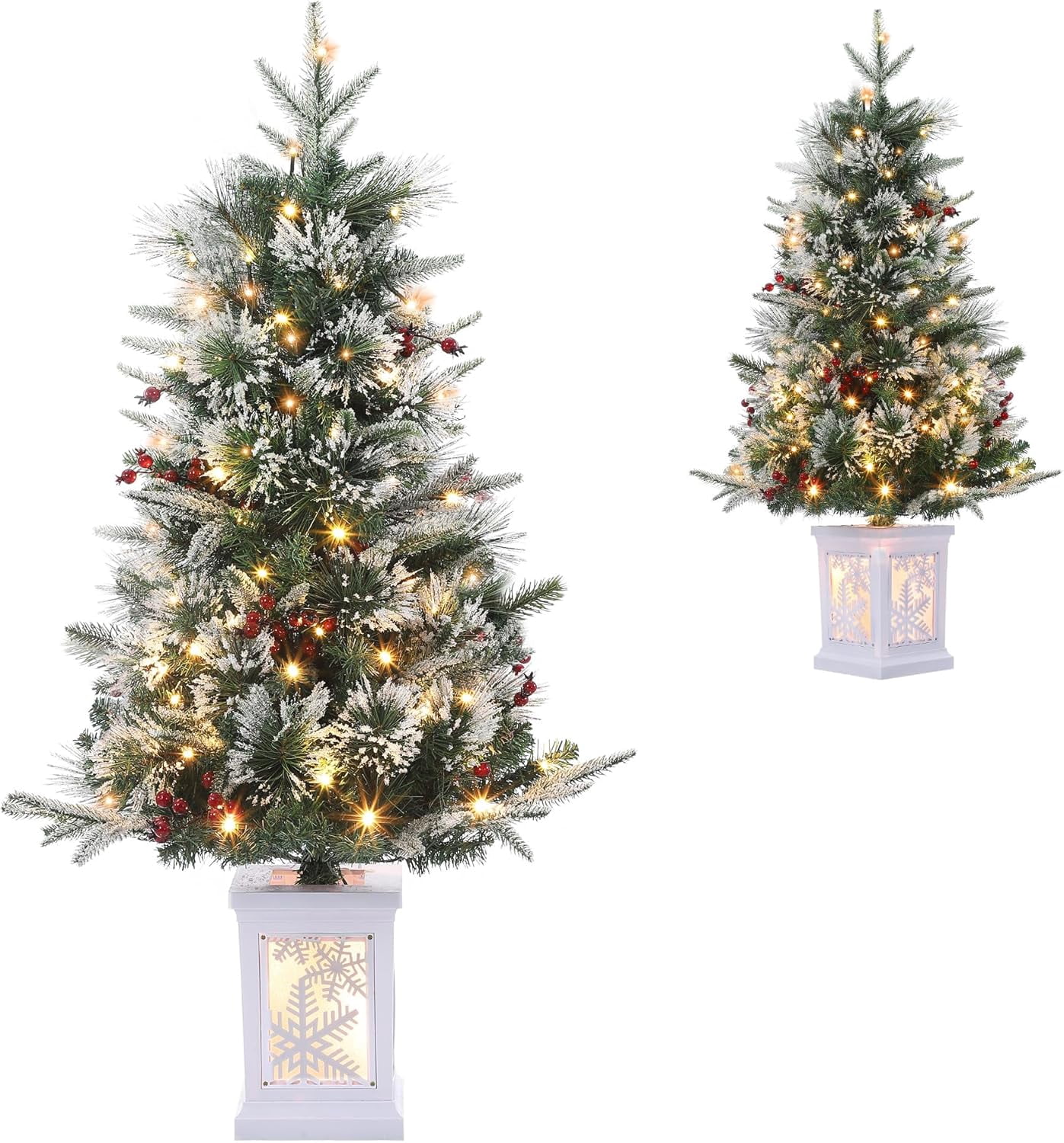 Senfot 3 Ft Prelit Christmas Tree, Mini Xmas Tree with 78 Led Lights ...