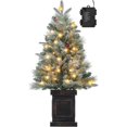 thumbnail image 1 of Senfot 3 Ft Prelit Christmas Tree, Mini Xmas Tree with 78 Led Lights, Small Tabletop Artificial Christmas Tree for Indoor Outdoor Christmas Decorations, 1 of 8
