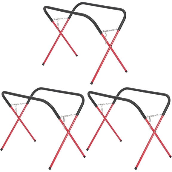 Senfot 3 Pack Heavy Duty Folding Workbench, Low Carbon Steel Foldable Utility Workbench Red for Home Garage Workshop Renovation and Craft Work