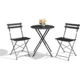 thumbnail image 1 of Senfot 3-Piece Outdoor Bistro Set - Folding Table & Chairs with Metal Frame, Compact Furniture for Balcony, Deck, or Garden Black, 1 of 9