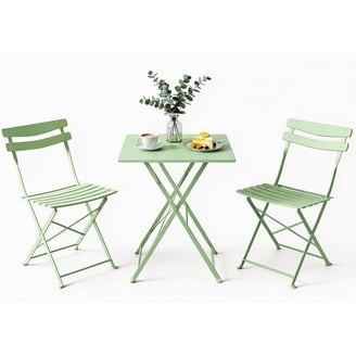 Alpine Corporation Patio Furniture Set with 2 Foldable Chairs and