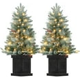 thumbnail image 1 of Senfot 3ft Pre-Lit Artificial Small Christmas Tree, Snow Flocked Xmas Tree Includes 78 Led Lights, Christmas Home Decor 2pcs, 1 of 9