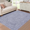 thumbnail image 1 of Senfot 3x5 Area Rug Machine Washable Non-Slip Low Pile Braided Print Farmhouse Solid Indoor Rug for Living Room Bedroom Dining Office, Light Blue, 1 of 9