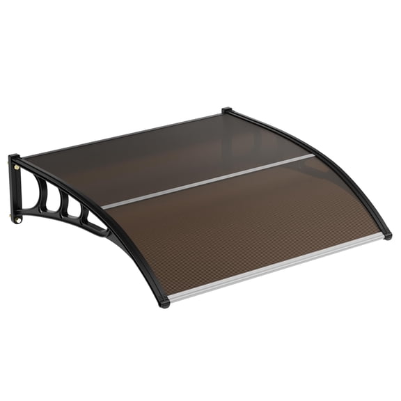 Senfot 40x40 Inch Outdoor Door Awning Canopy UV Rain Snow Sunlight Protection Brown