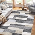 thumbnail image 1 of Senfot 4x6 Modern Geometric Area Rug Stain-Resistant Low Pile Machine Washable Contemporary Accent Rug Gray Camel, 1 of 8