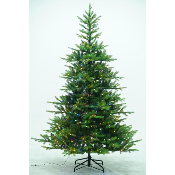 Senfot 5FT Pre-Lit Christmas Tree with 350 LED Lights, PE & PVC Hinged Xmas Tree with Metal Stand, Easy Assembly, Holiday Decoration for Home, Office, Porch
