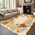 thumbnail image 1 of Senfot 5x7 Floral Boho Area Rugs Washable Ultra Soft Print Carpet Non-Slip Low Pile Stain Resistant for Living Room Bedroom Yellow, 1 of 9
