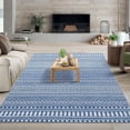 thumbnail image 1 of Senfot 5x7 Large Geometric Bohemian Area Rug Machine Washable Farmhouse Accent Throw Carpet Non-Slip for Living Room Bedroom Hallway Blue, 1 of 8