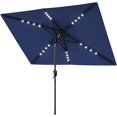 thumbnail image 1 of Senfot 6.5x10FT Rectangular Patio Umbrella, Iron Frame, Polyester Fabric, Solar LED Lights, Garden Shade Blue, 1 of 6