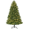 thumbnail image 1 of Senfot 7.5FT Pre-Lit Christmas Tree with 600 LED Lights, PE & PVC Hinged Xmas Tree with Metal Stand, Easy Assembly, Perfect Holiday Decoration for Home, Office, Porch, 1 of 7