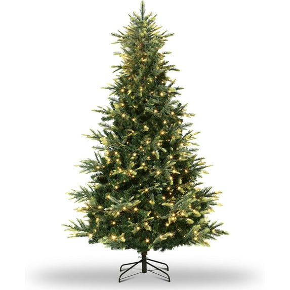 Senfot 7.5ft Pre-lit Artificial Christmas Tree,Spruce Prelit Christmas Trees for Home,Office,Party