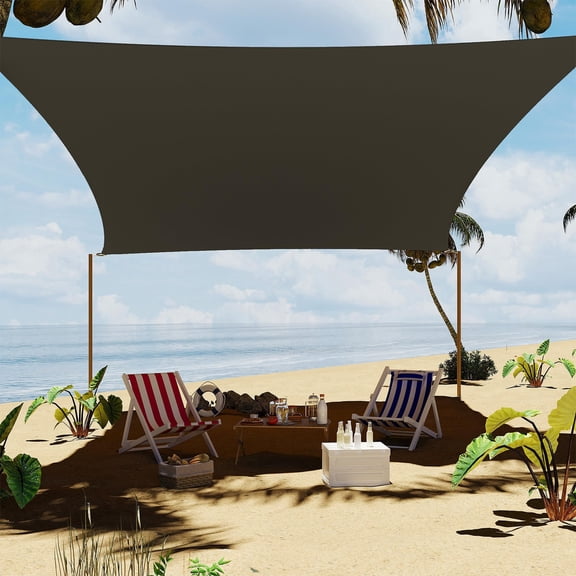 Senfot 8'X10' Rectangle Sun Shade Sail UV Block Waterproof Canopy Sunshade for Patio Deck Garden Backyard Gray