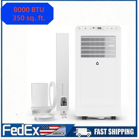 Senfot 8000 BTU Portable Air Conditioner 3-in-1 AC Unit Cools 450 Sq Ft with Remote Control Window Kit White Quiet Portable AC Bedroom