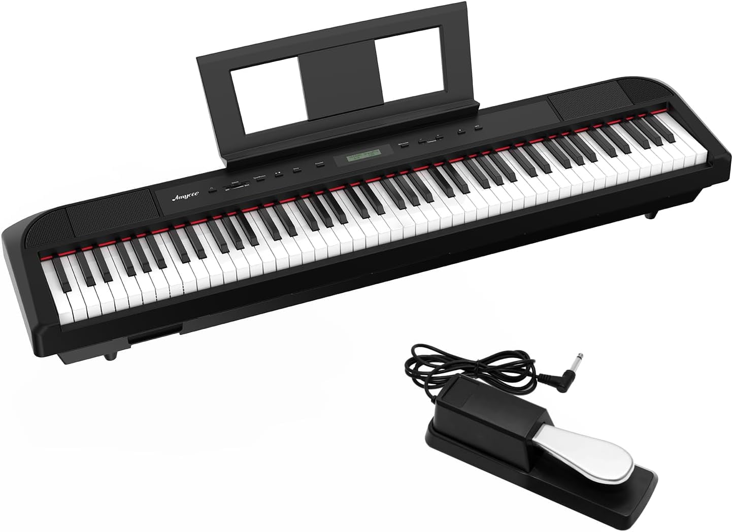 Senfot 88-Key Weighted Digital Piano, Portable Electric Keyboard for Beginners, with Pedals & Power Supply