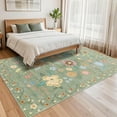 thumbnail image 1 of Senfot 8x10 Area Rugs,Kitchen Floral Runner Rugs Runners for Bedroom Hallway, Soft Ultra-Thin Indoor Low Pile Flower Carpet with Non Slip Backing Green, 1 of 7