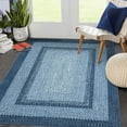 thumbnail image 1 of Senfot 8x10 Farmhouse Braided Print Washable Non Slip Area Rug for Living Room Bedroom Geometric Border Carpet Gray Blue, 1 of 7