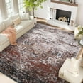thumbnail image 1 of Senfot 9 x 12 Vintage Distressed Washable Area Rug for Living Room, Non-Slip Ultra-Thin Soft Bedroom Carpet, Large Soft Rug for Dining Room, Low Pile Non-Slip Indoor Area Rug for Bedroom Brick Red, 1 of 7