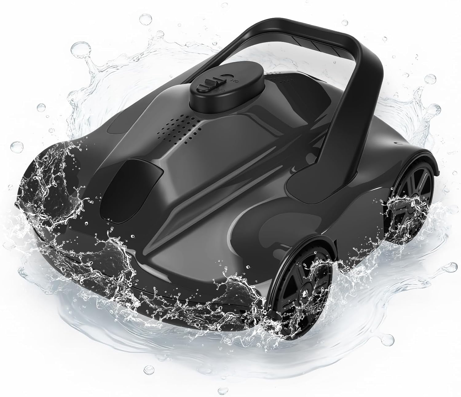 Senfot Automatic Pool Cleaning Robot, Cordless Robotic Pool Vacuum Cleaner for Inground Above Ground Pool Spa Black