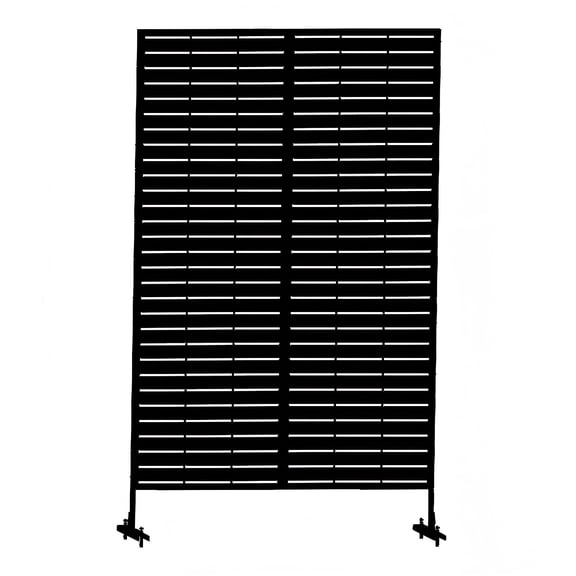 Senfot Black Galvanized Steel Metal Garden Privacy Screen Decorative Fence Panel for Outdoor Backyard Patio Yard Landscape Partition