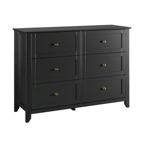 Senfot Chest of Drawers, 6-Drawer Painted MDF Cabinet, Black, Modern Storage Unit, Sleek Design, Durable and Spacious Organizer for Bedroom or Living Room