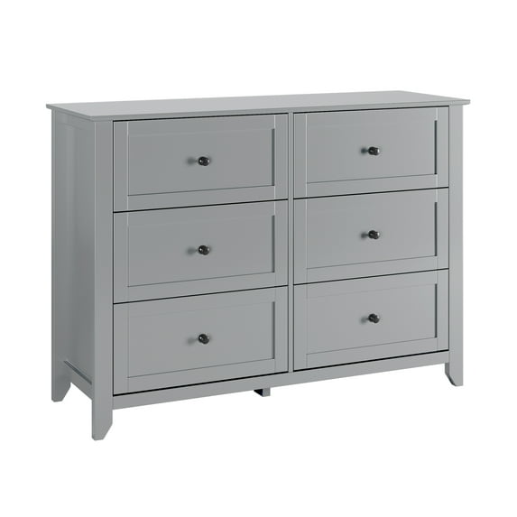 Senfot Chest of Drawers, 6-Drawer Painted MDF Cabinet, Gray, Modern Storage Unit, Sleek Design, Durable and Spacious Organizer for Bedroom or Living Room