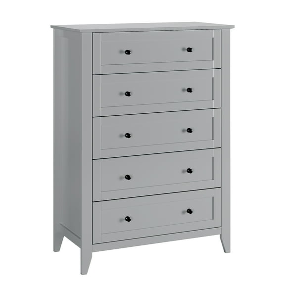 Senfot Chest of Drawers, 5-Drawer Painted MDF Cabinet, Gray, Modern Bedroom Storage, Durable and Stylish, Large Capacity for Clothes & Essentials