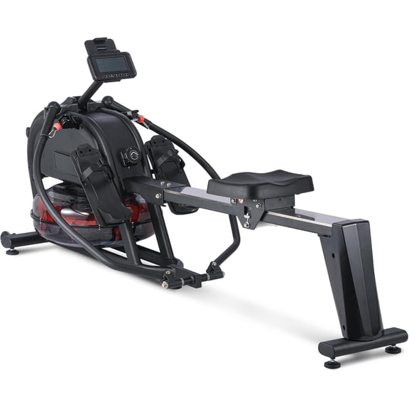 Senfot Commercial Water Magnetic Dual Resistance Rowing Machine Full Steel Frame Home Gym Fitness Workout Equipment Black