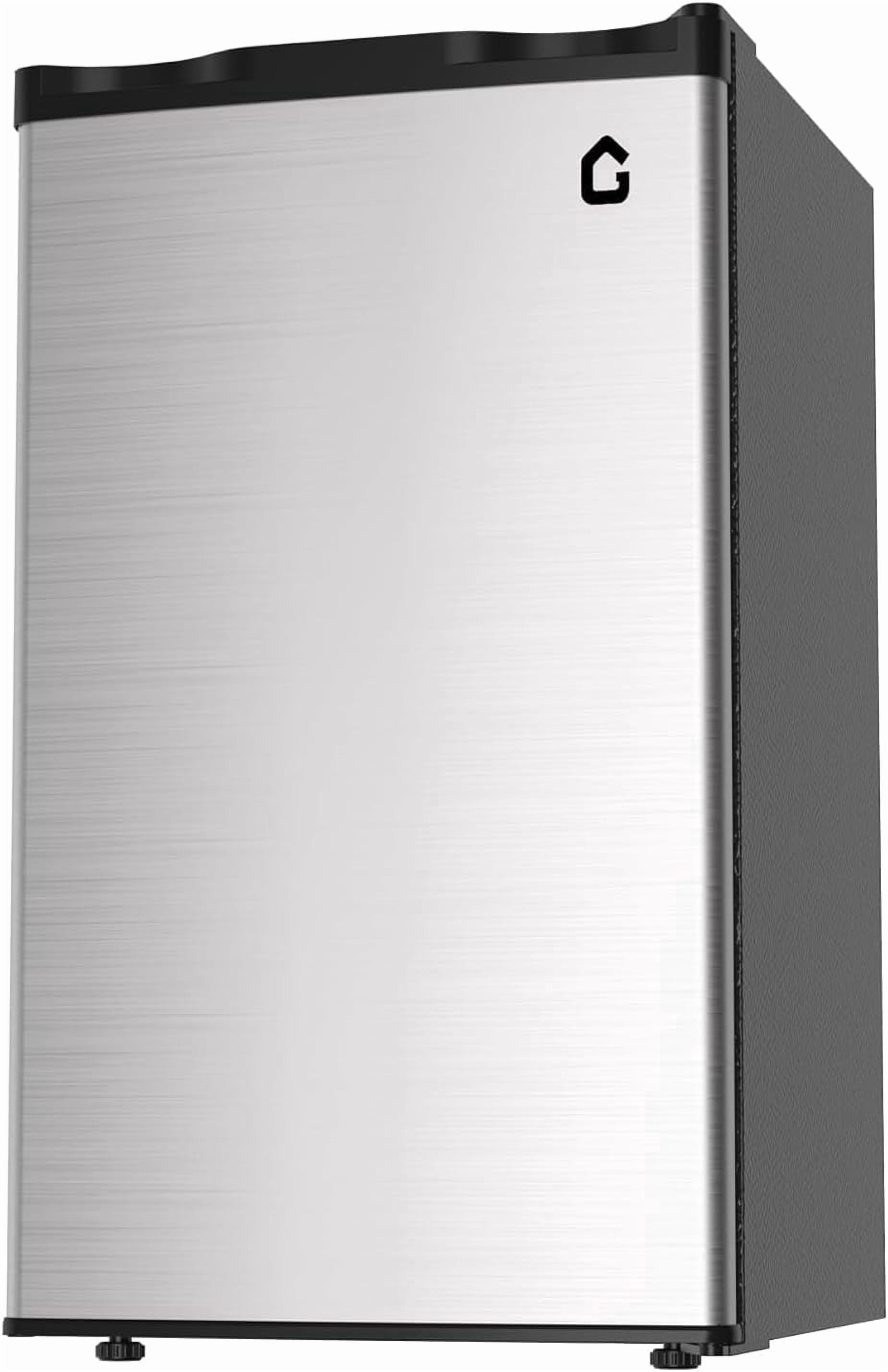 Senfot Compact Metal Household Refrigerator, Mini Fridge for Home Dorm Apartment Office Small Space Cooling Silver 3.2cu.ft