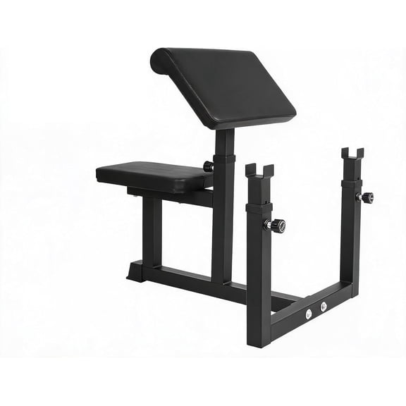 Senfot Compact Preacher Curl Bench Solid Iron Frame Indoor Arm Muscle Training Fitness Workout Stool Black