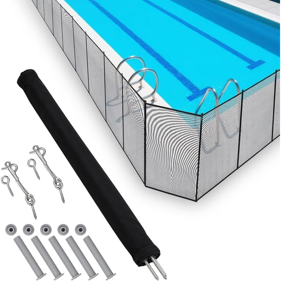 Senfot Composite Fiber Pool Safety Fence, Removable Pool Barrier for Inground Above Ground Pool Garden Backyard 4x48ft