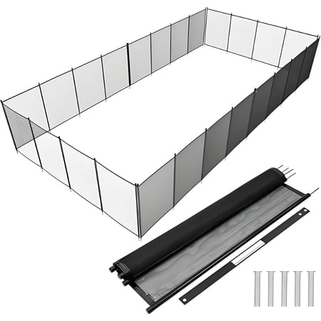 Senfot Composite Material Pool Fence, Removable Safety Pool Barrier for Inground Above Ground Pool Backyard 4x48ft
