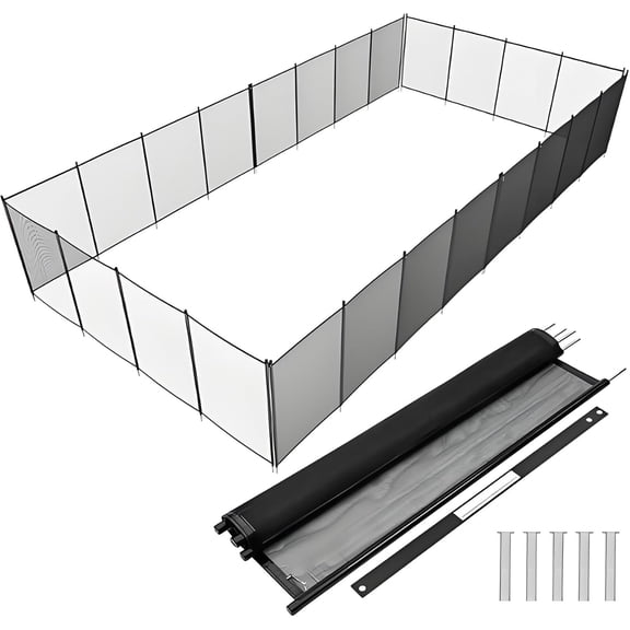Senfot Composite Material Pool Fence, Removable Safety Pool Barrier for Inground Above Ground Pool Backyard 4x48ft