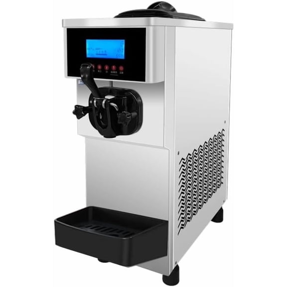 Senfot Countertop Soft Serve Ice Cream Machine with Single Control, Commercial Ice Cream Maker for Cafe Dessert Shop Bar Output 10-20L 1500W