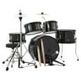 thumbnail image 1 of Senfot Drum Set for Musical Instruments, AD-300 Five Piece Drums with Bass Drum, Tom-Tom, Snare, Cymbals, Hi-Tone Drum, Sticks, Base Pedal and Stool, Beginner Set (Dark Black, 5-Piece), 1 of 7