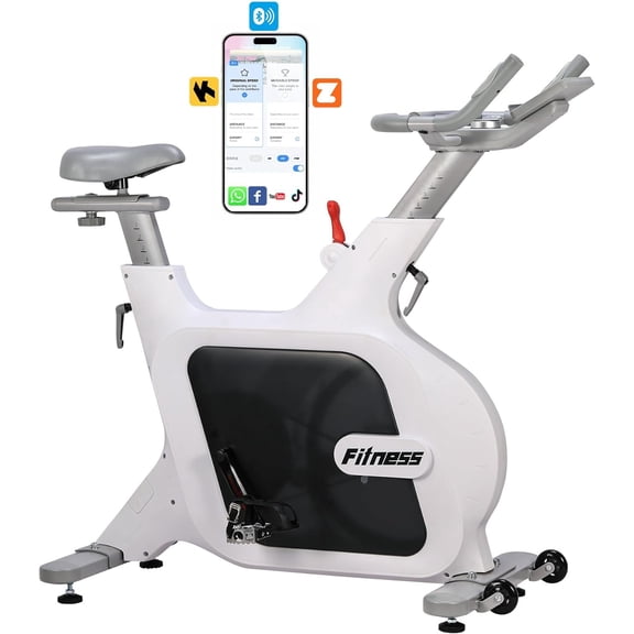 Senfot Front Drive Electromagnetic Control Cycling Bike Solid Steel Plastic Structure Home Gym Workout Station White
