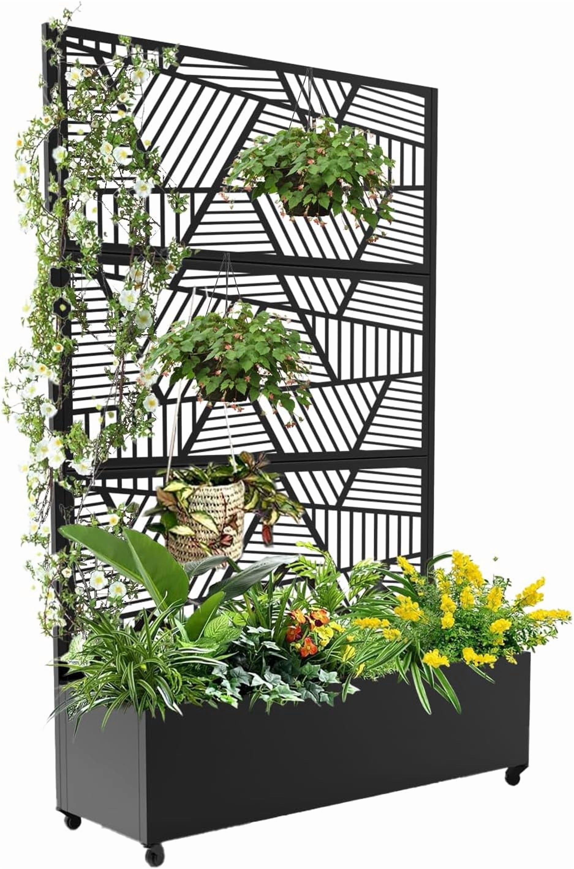 Senfot Galvanized Steel Metal Planter Box, 3-Piece Screen Set, Outdoor ...