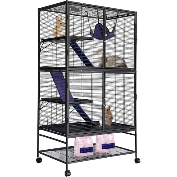 Senfot General Metal Small Animal Cage- Durable Rust Proof Metal Frame Breathable Pet Habitat- Multipurpose Indoor Outdoor Enclosure for Small Pets