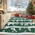 thumbnail image 1 of Senfot Green 9x12 Area Rugs for Living Room, Indoor Non Slip Carpet, Washable Rug for Home Decor, Soft Low Pile Christmas Rug with Xmas Tree Reindeer Snowflake for Bedroom, Dining Room, 1 of 7