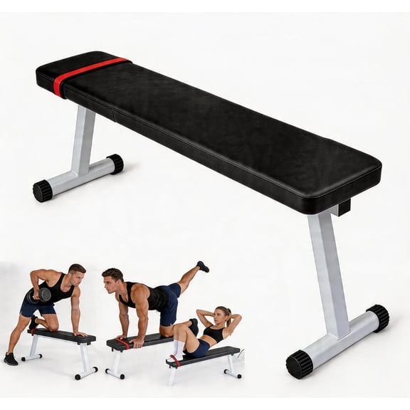 Senfot Household Strength Training Bench Stable Iron Plastic Frame Indoor Bodybuilding Workout Fitness Stool Black