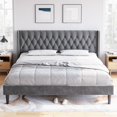 Senfot King Size Bed Frame with Headboard, Modern King Bed Frame, Deep
