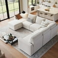 thumbnail image 1 of Senfot Modular Sectional Sofa,Cloud Sectional Couches, Couch Sectional with Large Storage & Ottoman for Living Room, l-Shape (Beige 7-Seater), 1 of 7