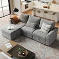 thumbnail image 1 of Senfot Modular Sectional Sofa,Cloud Sectional Couches, Couch Sectional with Large Storage & Ottoman for Living Room, l-Shape (Gray 4-Seater), 1 of 7