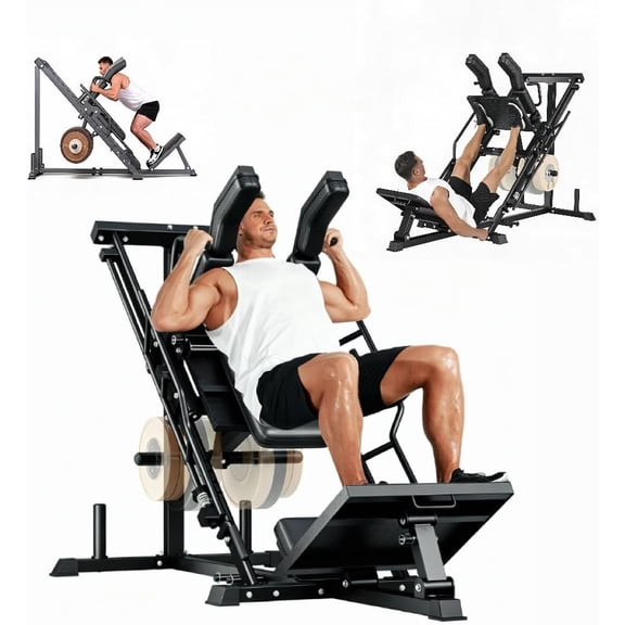 Senfot Multi Box Carbon Steel Hack Squat Leg Press Machine Dual Function Lower Body Strength Training Fitness Equipment Matte Black